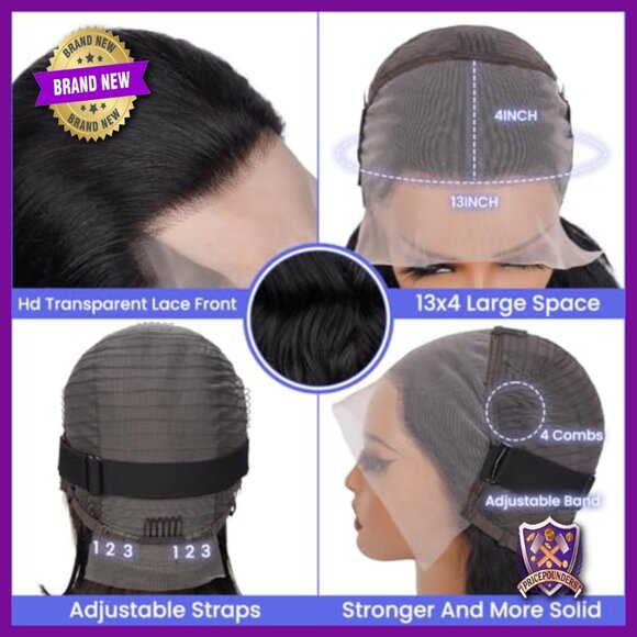 13x4 Body Wave Lace Front Wig Human Hair Pre Plucked 180% Density main image 6